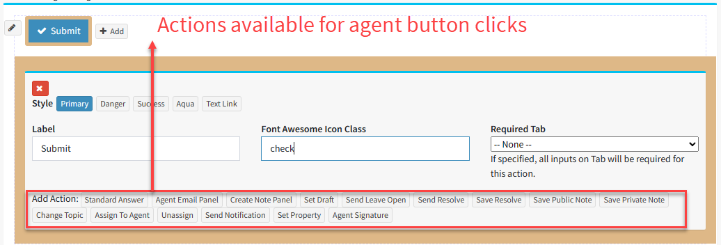 Answer Panel Actions
