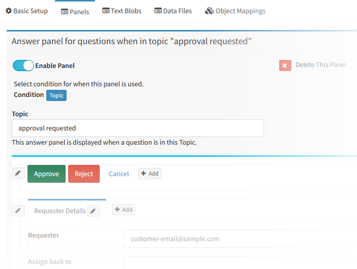Creating an approval answer menu
