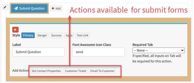 Submit Form Actions