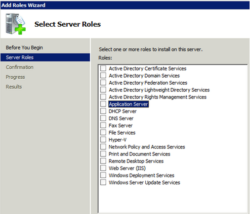Select Server Roles