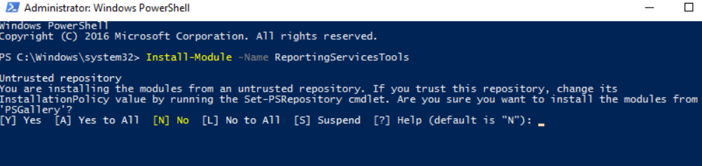Installing the SSRS Powershell Tools Module
