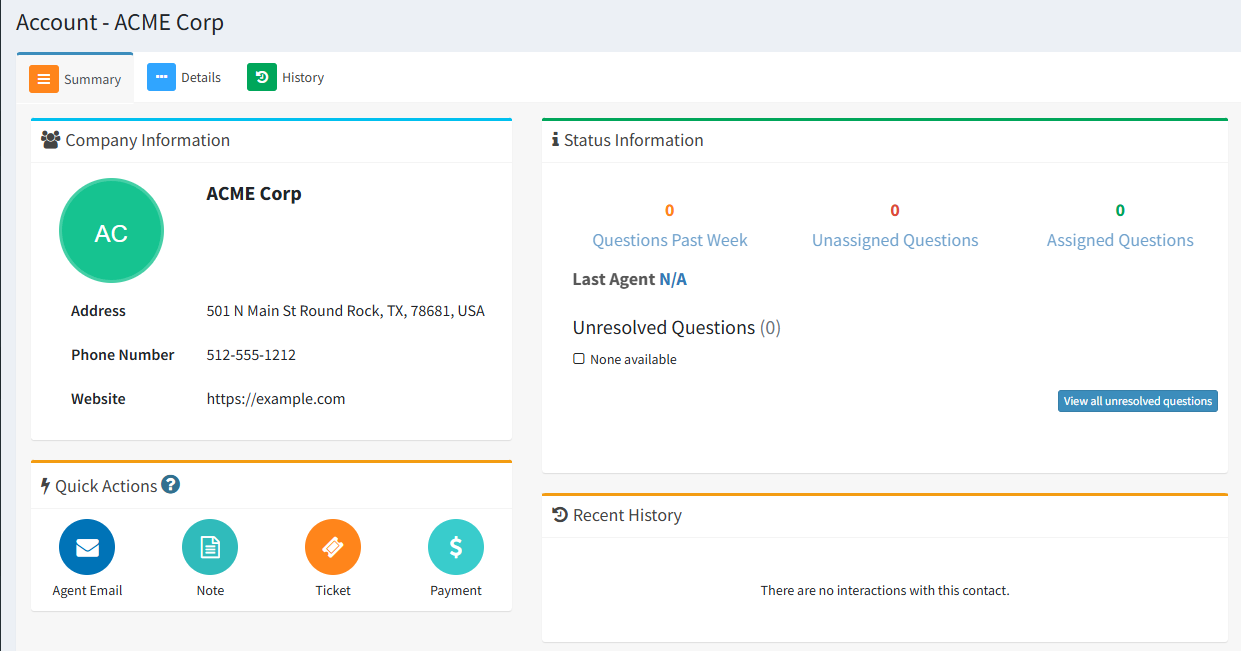 The Account Summary Page