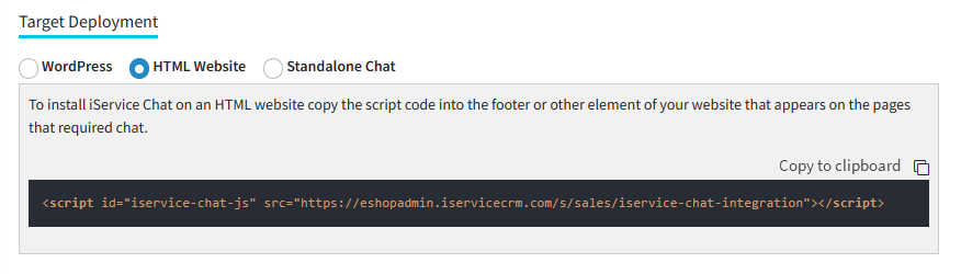 An HTML Chat Configuration
