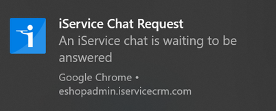 The iService chat browser notification