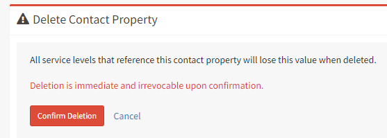 Deleting a contact property