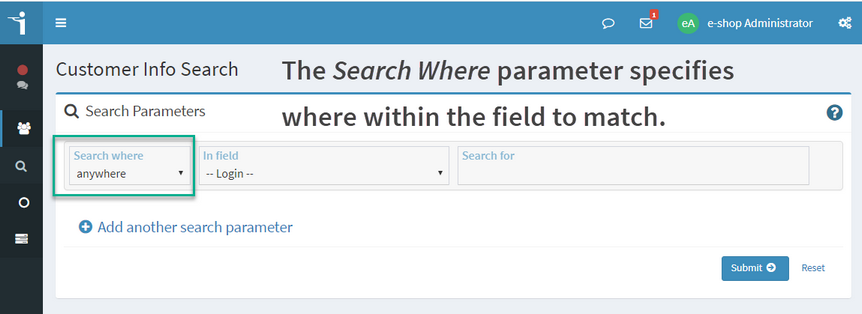 The Search Where parameter