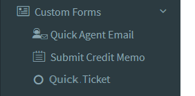 The Custom Forms menu
