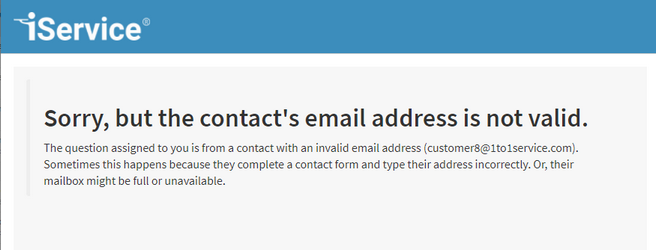 Error when a contact has an invalid email address
