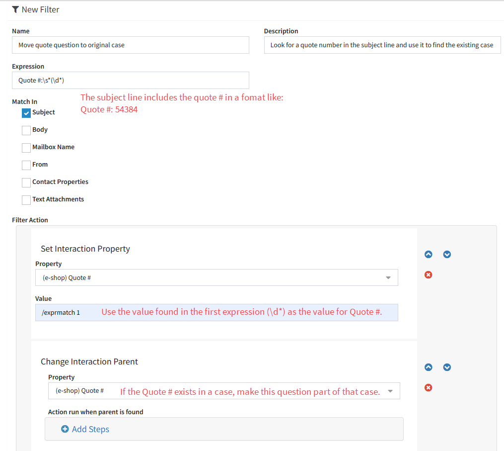 Using Set Interaction with Change Interaction Parent