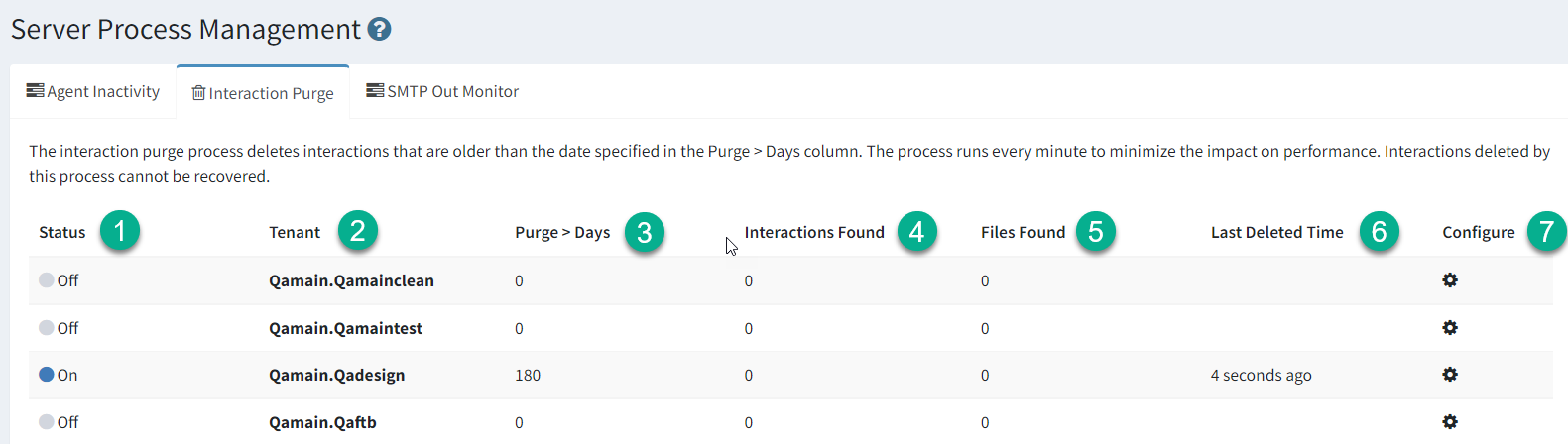 The Interaction Purge page