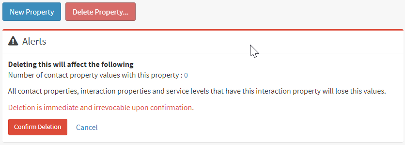 Deleting an interaction property