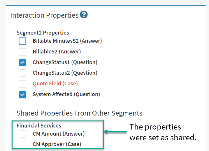 Properties shared from another segment