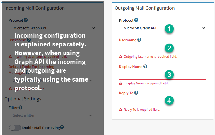 Configuring outgoing email for Microsoft Graph API