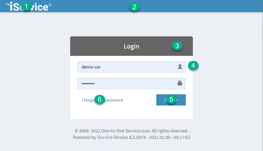 Elements to customize in the login panel