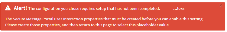 Error when required properties are not setup