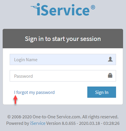 The forgot password link The forgot password link