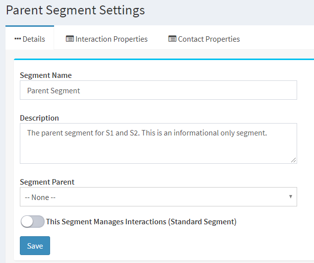 Example of an information only segment